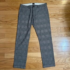 J.Crew Black & White Houndstooth 484 Slim Trousers, 32x30